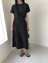 ジュール ラップロールアップ半袖ロングワンピース
