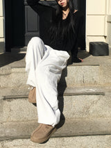 Deep V-neck see-through knit (6c)