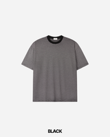 モスプリントストライプショートスリーブTシャツ