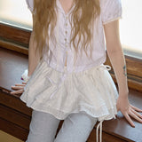 pure star layered wrap skirt white