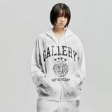 ARCH LOGO WASHED HOODIE ZIP-UP_WH