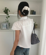 Way Collar Neck Cap Sleeve Short Sleeve Blouse Summer Jacket 2 Colors