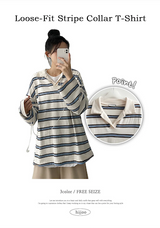 Cog color Dangara collar long sleeve tee 