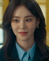 スパークルドームフープリング925シルバー+ 14kゴールドメッキイヤリングE041-06G-W (Worn by Kim Yuna, Ningning, Woo-gi)