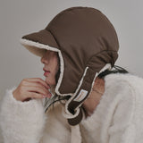 Leather Poddle Padding Balaclava (Brown)