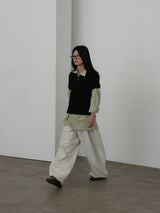 [prts made] Relaxed-Fit Washed Shirts (pale olive)