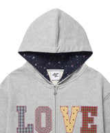 APPLIQUE LOVE ZIP UP HOODIE(CV2GFFM486A)