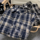 Pulse embroidered tartan checkered shirt (3 colors)