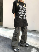 オーバーサイズフィットピープルレターリングTシャツ