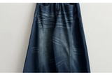 Ipp vintage washing round incision denim wide pants