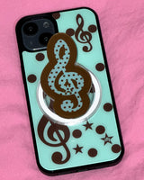 [made] Dot treble clef mint choco phone case (glass bumper)