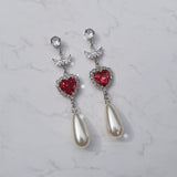 Heart Jewel Princess Earring - Rosepink