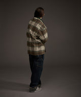 W COZY HAIRY CHECK JACKET KHAKI