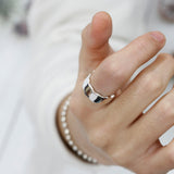 SVR-624 Silver 92.5 Wide Round Wave Flat Silver Ring