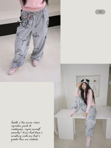 キティカジュアルストレートバンディングパンツ