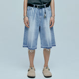 navajo パターンカットオフバミューダパンツ light blue