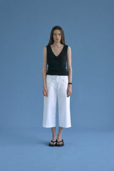 T/T コサージュ ノースリーブトップ (black)