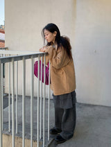 Syasdeulo Quilted Boucle Hood Half Coat Jacket
