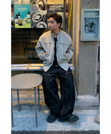 Non-faded double-knee carpenter denim pants
