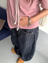 HERRINGBONE NONFADE BALLOON JEANS