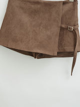 Blake Suede Wrap Skort