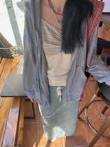 Vintage Knit Hooded Zip-Up