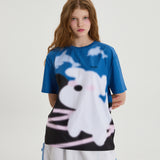 Puppydolphin illustration half sleeve T-shirt