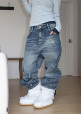 DOUBLE POCKET WIDE DENIM