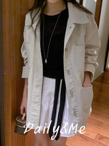 Loose fit cotton jacket(onecolor)