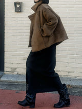 [안감누빔] Caramel double short coat