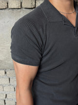 Mon pigment ribbed polo shirt