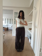 Peach Back Pocket String Pants (3 Colors)