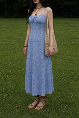 BLISSFUL FLORAL TIE-STRAP DRESS