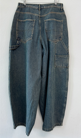 STRAP BALLOON WIDE DENIM🖤💙 - 2 COLORS