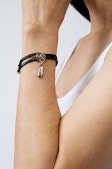 ZIPPER TIE BRACELET BLACK