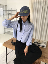 Is All Vintage Lettering Denim Camp Cap