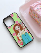 【MADE】Dot Kitsch Girl Glass Bumper Case