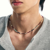 red bean mint india stone glass beads necklace