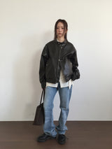 Rivet Motor Leather Jacket (2color)