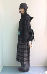 dusty checkered long skirt