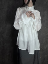 chiffon scarf high-neck shirt (2color)