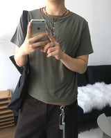 クロレイヤードバックル半袖T