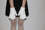 fluffy ribbon touch gloves (white)