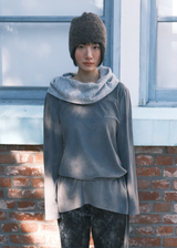 Neck Drape Top / Charcoal