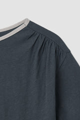 Shirring Ringer Top / Charcoal