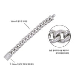 [Stray Kids着用] アイスボールド キューバンチェーンブレスレット - 15mm