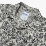 botanical drawing open collar shirt_ivory