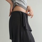 [Kanode] String Layered Long Skirt - 2color
