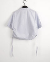 Rooney side shirring pocket crop short sleeve shirt