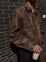 ASCLO Raven Washing Leather Jacket (2color)